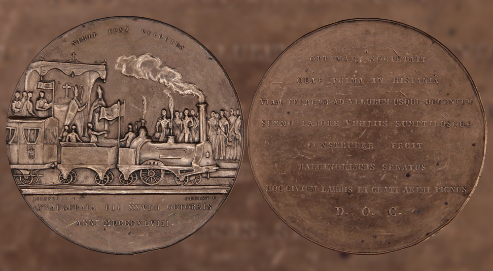 Una medalla conmemorativa del Barcelona-Matar�, nueva pieza del trimestre del Museo del Ferrocarril de Madrid